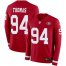 Nike San Francisco 49ers #94 Solomon Thomas Red Team Color Mens Stitched NFL Limited Therma Long Sleeve Jersey