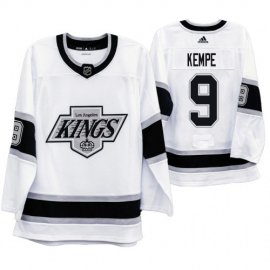Los Angeles Kings #9 Adrian Kempe Mens Adidas 2019-20 Heritage White Throwback 90s NHL Jersey