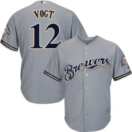 Milwaukee Brewers #12 Stephen Vogt Grey Cool Base Stitched Youth MLB Jersey