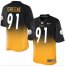 Nike Pittsburgh Steelers #91 Kevin Greene Black/Gold Mens Stitched NFL Elite Fadeaway Fashion Jersey