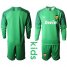 valencia Blank Green Goalkeeper Long Sleeves Kid Soccer Club Jersey