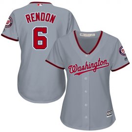 Washington Nationals #6 Anthony Rendon Grey Road Womens Stitched MLB Jersey