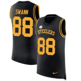 Nike Pittsburgh Steelers #88 Lynn Swann Black Team Color Mens Stitched NFL Limited Rush Tank Top Jersey