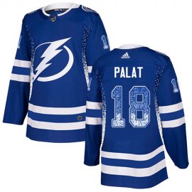 Adidas Tampa Bay Lightning #18 Ondrej Palat Blue Home Authentic Drift Fashion Stitched NHL Jersey