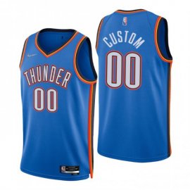 Nike Thunder Custom Blue Mens 2021-22 NBA 75th Anniversary Diamond Swingman Jersey – Icon Edition