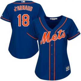 New York Mets #18 Travis dArnaud Blue Alternate Womens Stitched MLB Jersey
