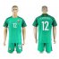 Brazil #12 Carreira Green Goalkeeper Soccer Country Jersey