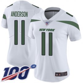 Nike New York Jets #11 Robby Anderson White Womens Stitched NFL 100th Season Vapor Limited Jersey