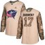 Adidas Columbus Blue Jackets #17 Brandon Dubinsky Camo Authentic 2017 Veterans Day Stitched NHL Jersey