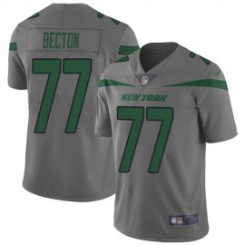 Nike New York Jets #77 Mekhi Becton Gray Youth Stitched NFL Limited Inverted Legend Jersey
