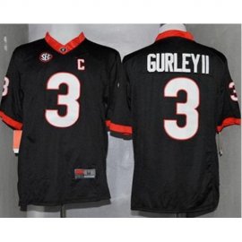 Georgia Bulldogs 3 Todd Gurley II Black Limited SEC Patch Stitched NCAA Jersey