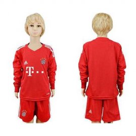 Bayern Munchen Blank Red Goalkeeper Long Sleeves Kid Soccer Club Jersey