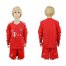 Bayern Munchen Blank Red Goalkeeper Long Sleeves Kid Soccer Club Jersey