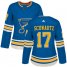 Adidas St. Louis Blues #17 Jaden Schwartz Blue Alternate Authentic Womens Stitched NHL Jersey