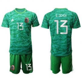Mexico #13 G.Ochoa Green Goalkeeper Soccer Country Jersey