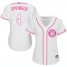 Houston Astros #4 George Springer White/Pink Fashion Womens Stitched MLB Jersey