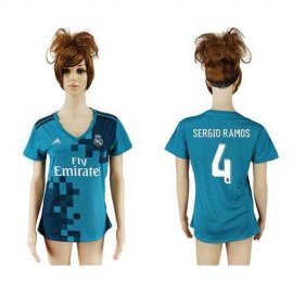 Womens Real Madrid #4 Sergio Ramos Sec Away Soccer Club Jersey