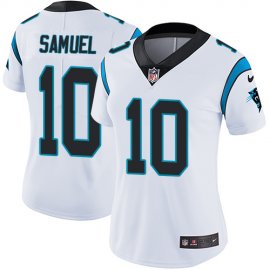 Nike Carolina Panthers #10 Curtis Samuel White Womens Stitched NFL Vapor Untouchable Limited Jersey
