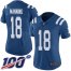 Nike Indianapolis Colts #18 Peyton Manning Royal Blue Team Color Womens Stitched NFL 100th Season Vapor Limited Jersey