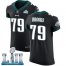 Nike Philadelphia Eagles #79 Brandon Brooks Black Alternate Super Bowl LII Mens Stitched NFL Vapor Untouchable Elite Jersey