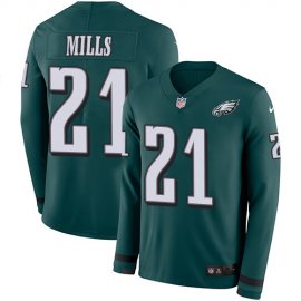 Nike Philadelphia Eagles #21 Jalen Mills Green Team Color Mens Stitched NFL Limited Therma Long Sleeve Jersey