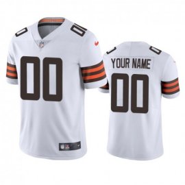 Cleveland Browns Custom Mens Nike White 2020 Vapor Limited Jersey