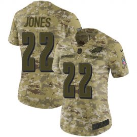 Nike Philadelphia Eagles #22 Sidney Jones Camo Womens Stitched NFL Limited 2018 Salute to Service Jersey