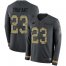 Nike Detroit Lions #23 Desmond Trufant Anthracite Salute to Service Mens Stitched NFL Limited Therma Long Sleeve Jersey