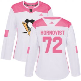 Adidas Pittsburgh Penguins #72 Patric Hornqvist White/Pink Authentic Fashion Womens Stitched NHL Jersey