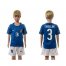 Italy #3 Chiellini Blue Home Kid Soccer Country Jersey