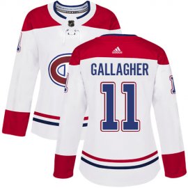 Adidas Montreal Canadiens #11 Brendan Gallagher White Road Authentic Womens Stitched NHL Jersey