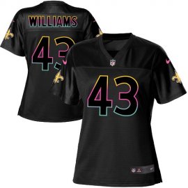 Nike New Orleans Saints #43 Marcus Williams Black Womens NFL Fashion Game Jersey