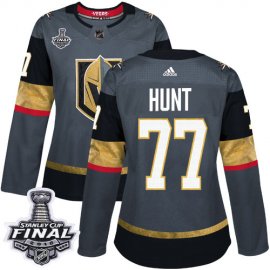 Adidas Vegas Golden Knights #77 Brad Hunt Grey Home Authentic 2018 Stanley Cup Final Womens Stitched NHL Jersey