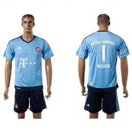 Bayern Munchen #1 Neuer Light Blue Goalkeeper Soccer Club Jersey