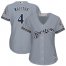 Milwaukee Brewers #4 Paul Molitor Grey Road Womens Stitched MLB Jersey