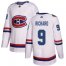 Adidas Montreal Canadiens #9 Maurice Richard White Authentic 2017 100 Classic Stitched NHL Jersey
