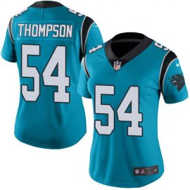 Nike Carolina Panthers #54 Shaq Thompson Blue Womens Stitched NFL Limited Rush Jersey