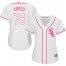 Chicago White Sox #79 Jose Abreu White/Pink Fashion Womens Stitched MLB Jersey