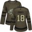 Adidas Columbus Blue Jackets #18 Pierre-Luc Dubois Green Salute to Service Womens Stitched NHL Jersey