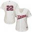 Minnesota Twins #22 Miguel Sano Cream Strip Alternate Womens Stitched MLB Jersey