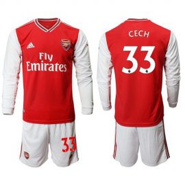 Arsenal #33 Cech Red Home Long Sleeves Soccer Club Jersey
