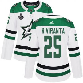 Adidas Dallas Stars #25 Joel Kiviranta White Road Authentic Womens 2020 Stanley Cup Final Stitched NHL Jersey