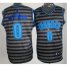 Oklahoma City Thunder #0 Russell Westbrook Grey Whith Black Strip Revolution 30 Swingman NBA Jerseys Cheap