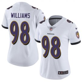 Nike Baltimore Ravens #98 Brandon Williams White Womens Stitched NFL Limited Vapor Untouchable Limited Jersey