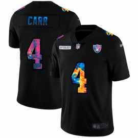 Las Vegas Raiders #4 Derek Carr Mens Nike Multi-Color Black 2020 NFL Crucial Catch Vapor Untouchable Limited Jersey