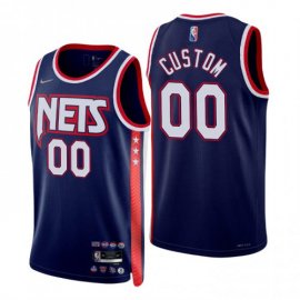 Brooklyn Nets Custom Mens Nike Navy 2021/22 Swingman NBA Jersey – City Edition