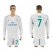Real Madrid #7 Raul White Home Long Sleeves Soccer Club Jersey