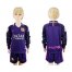 Barcelona Blank Away Long Sleeves Kid Soccer Club Jersey