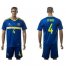 Bosnia Herzegovina #4 Spahic Home Soccer Country Jersey