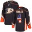 Adidas Anaheim Ducks #4 Cam Fowler Black Home Authentic USA Flag Youth Stitched NHL Jersey